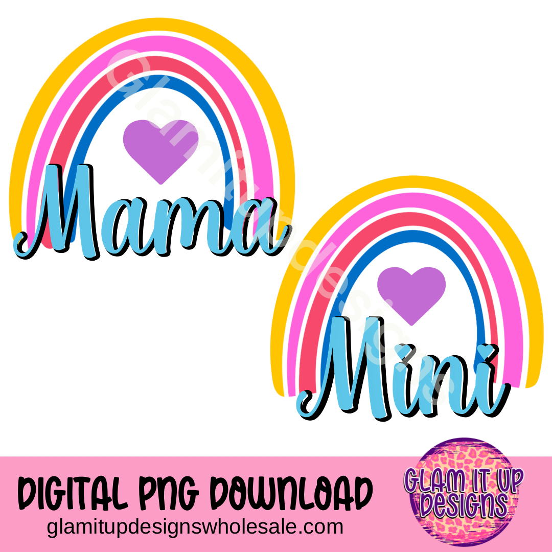 Mama & Mini Rainbow PNG File