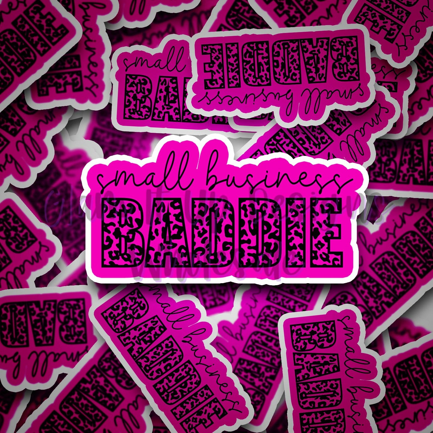 Small Business Baddie Vinyl Sticker-pink