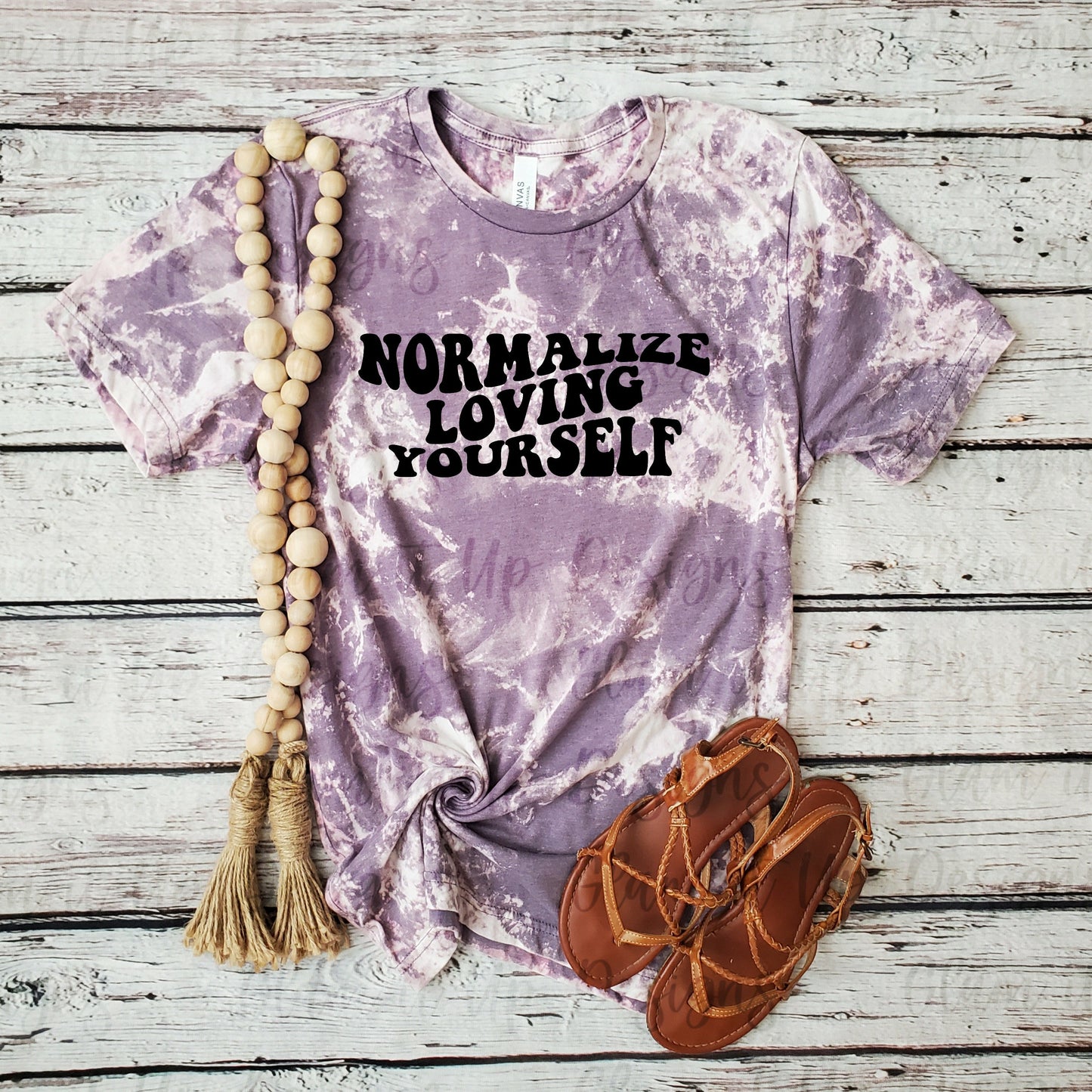 Normalize Loving Yourself Bleached T-shirt