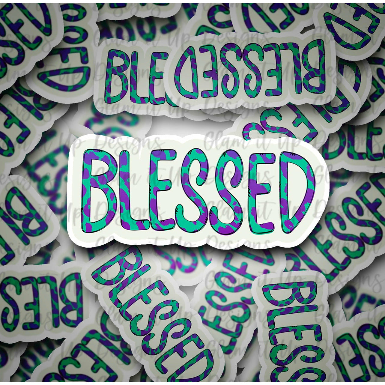 Blessed Leopard Vinyl Stickers