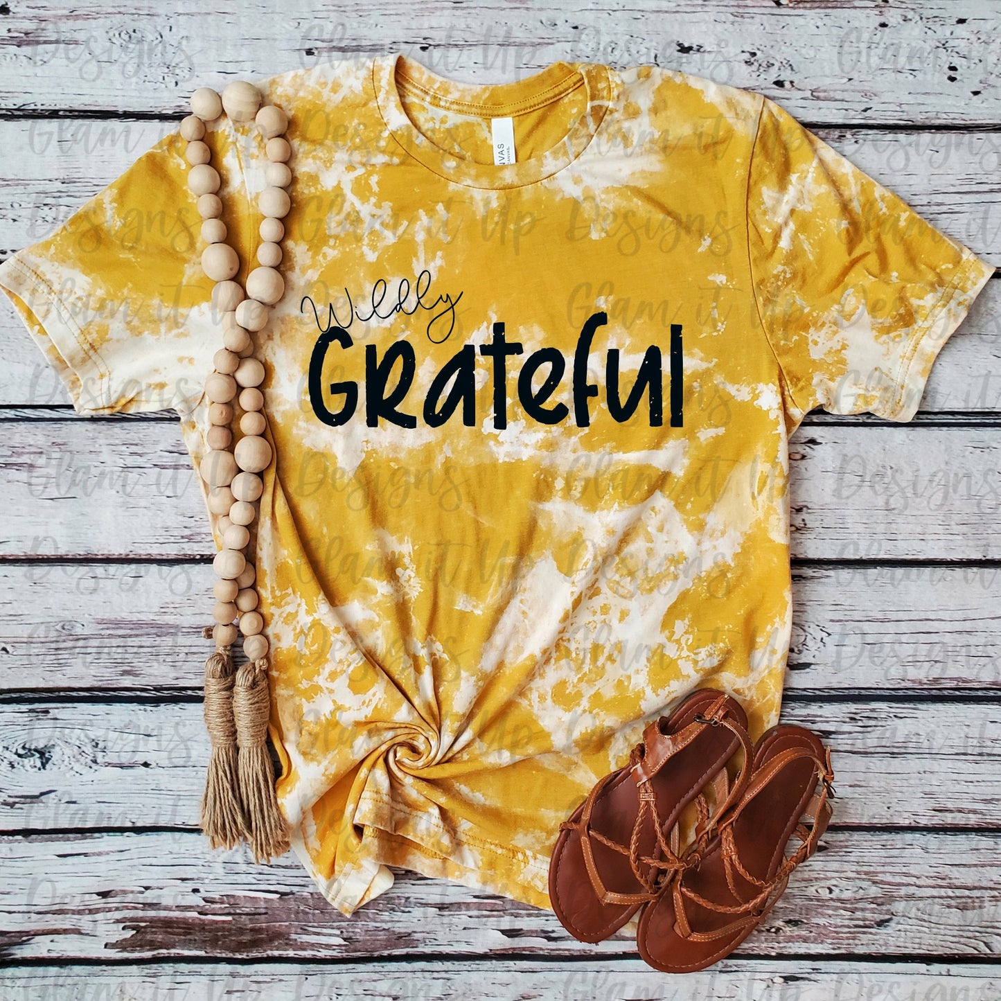 Wildly Grateful Bleached T-shirt