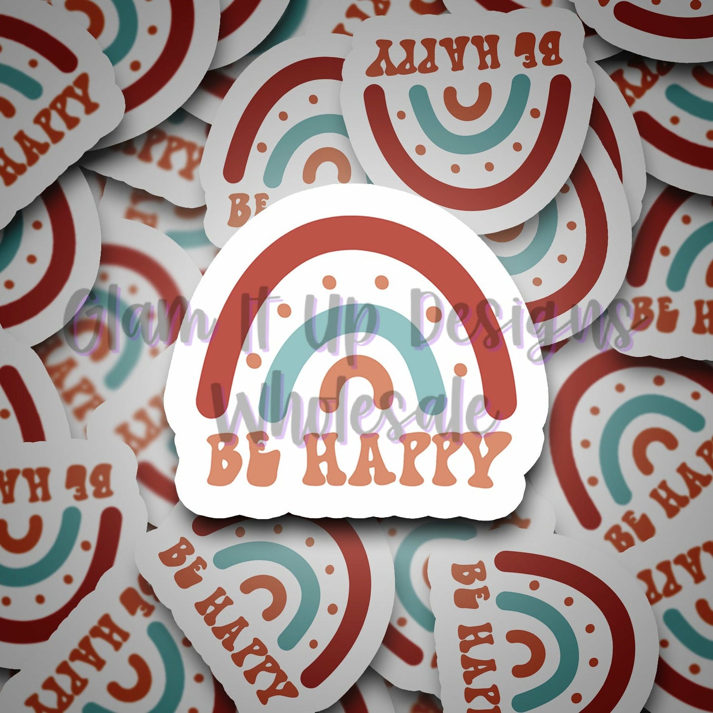 Be Happy Rainbow Vinyl Sticker